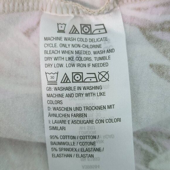 D&Co. Brown Knit Button-up Top and Tan and Pink Leaf Print Tee Size Small Bundle - Picture 9 of 9